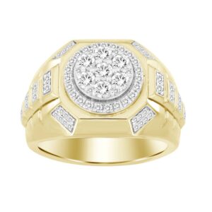 MEN'S RING 1.00CT ROUND DIAMOND 10K YELLOW GOLD