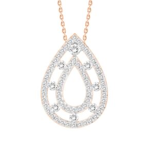 LADIES PENDANT 0.50CT ROUND DIAMOND 10K ROSE GOLD