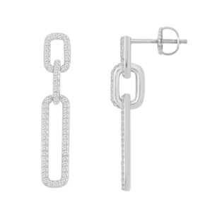 EARRINGS 0.25CT ROUND DIAMOND 14K WHITE GOLD