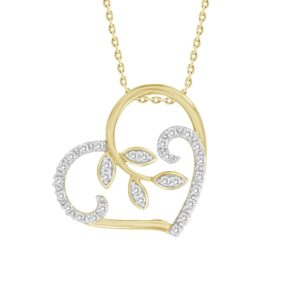 LADIES PENDANT 0.20CT ROUND DIAMOND 10K YELLOW GOLD