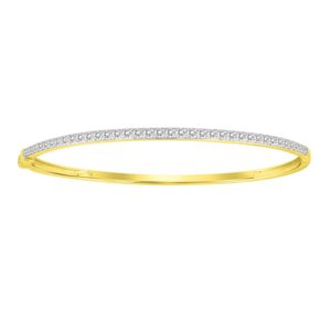 LADIES BANGLE 1.00CT ROUND DIAMOND 14K YELLOW GOLD (SI QUALITY)