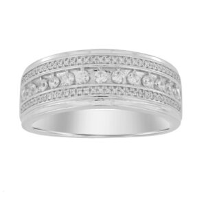 MEN'S BAND 0.50CT ROUND DIAMOND 14K WHITE GOLD (SI QUALITY)