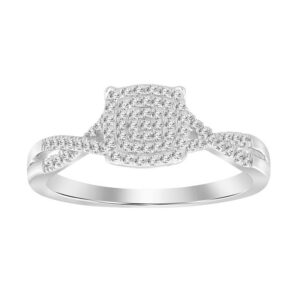 LADIES RING 0.15CT ROUND DIAMOND 14K WHITE GOLD