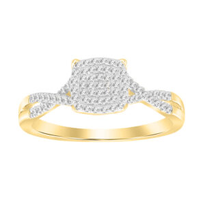 LADIES RING 0.15CT ROUND DIAMOND 14K YELLOW GOLD