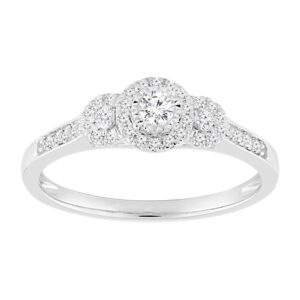 LADIES RING 0.25CT ROUND DIAMOND 14K WHITE GOLD (SI QUALITY)