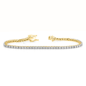 LADIES BRACELET 2.00CT ROUND DIAMOND 14K YELLOW GOLD (SI QUALITY)