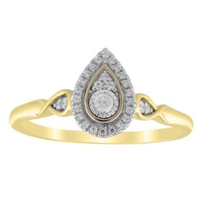 LADIES RING 0.15CT ROUND DIAMOND 14K YELLOW GOLD (SI QUALITY)