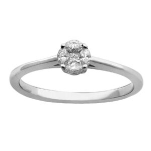 LADIES RING 0.27CT PRINCESS/MARQUISE DIAMOND 14K WHITE GOLD