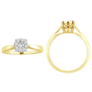 LADIES RING 0.25CT ROUND DIAMOND 14K YELLOW GOLD (SI QUALITY)