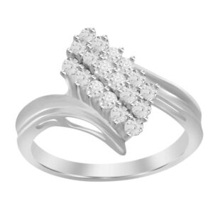 LADIES RING 0.03CT ROUND DIAMOND STERLING SILVER/WHITE GOLD