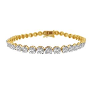 LADIES BRACELET 2.00CT ROUND DIAMOND WHITE/YELLOW GOLD/STERLING SILVER