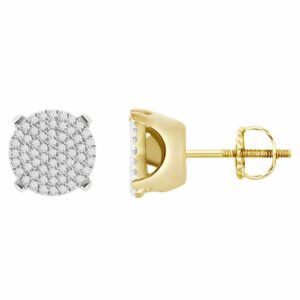 LADIES EARRINGS 0.35CT ROUND DIAMOND STERLING SILVER/WHITE GOLD