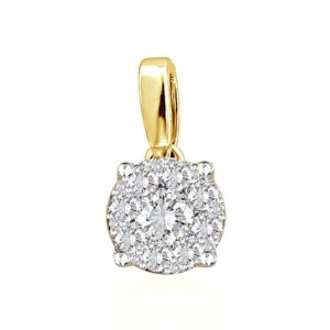 LADIES PENDANT 0.50CT ROUND DIAMOND 14K YELLOW GOLD