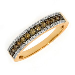 LADIES BAND 0.50CT ROUND/CHOCOLATE DIAMOND 10K YELLOW GOLD