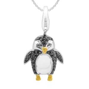 LADIES PENDANT 0.15CT ROUND/BLACK DIAMOND 925 STERLING SILVER NEED TO CHECK