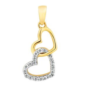 LADIES PENDANT WITH CHAIN 0.15CT ROUND DIAMOND 10K YELLOW GOLD
