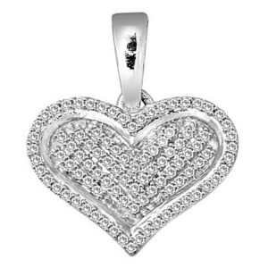 LADIES PENDANT 0.25CT ROUND DIAMOND 10K WHITE GOLD