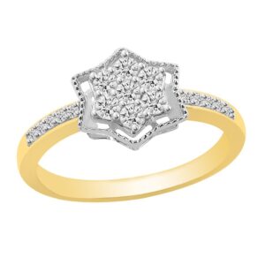 LADIES RING 0.25CT ROUND DIAMOND 10K YELLOW GOLD
