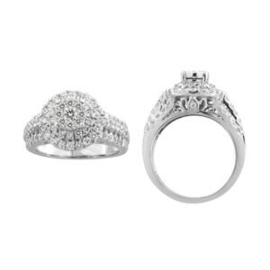LADIES RING 1.50CT ROUND DIAMOND 14K WHITE GOLD