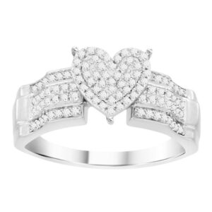 LADIES RING 0.30CT ROUND DIAMOND 10K WHITE GOLD