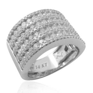LADIES BAND 2.00CT ROUND DIAMOND 14K WHITE GOLD