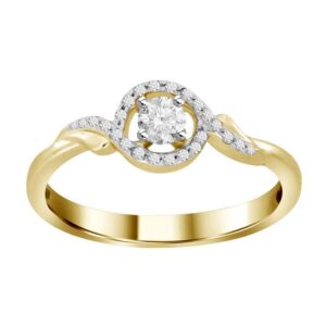 LADIES RING 0.20CT ROUND DIAMOND 10K YELLOW GOLD