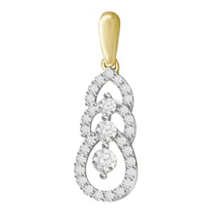 LADIES PENDANT 0.30CT ROUND DIAMOND 10K YELLOW GOLD