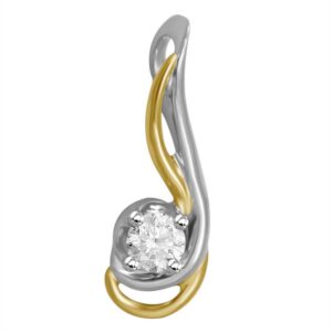 LADIES PENDANT 0.15CT ROUND DIAMOND 10K WHITE/YELLOW GOLD