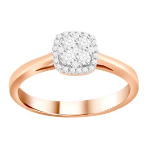 LADIES RING 0.25CT ROUND DIAMOND 14K ROSE GOLD