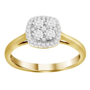 LADIES RING 0.50CT ROUND DIAMOND 14K YELLOW GOLD