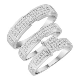 MEN'S BAND 0.22CT ROUND DIAMOND STERLING SILVER/WHITE GOLD