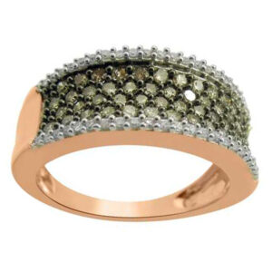 LADIES BAND 0.80CT ROUND DARK BROWN DIAMOND 10K ROSE GOLD