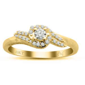 LADIES RING 0.25CT ROUND DIAMOND 10K YELLOW GOLD