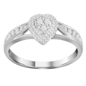 LADIES RING 0.30CT ROUND DIAMOND 10K WHITE GOLD