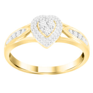 LADIES RING 0.30CT ROUND DIAMOND 10K YELLOW GOLD