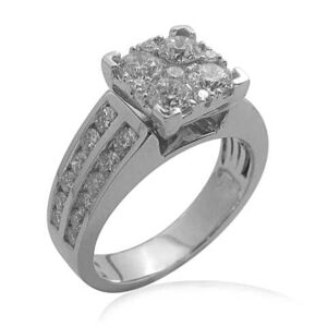 LADIES RING 1.70CT ROUND/PRINCESS DIAMOND 14K WHITE GOLD