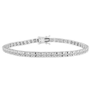 LADIES BRACELET 3.00CT ROUND DIAMOND 14K WHITE GOLD