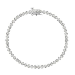 LADIES BRACELET 0.50CT ROUND DIAMOND STERLING SILVER/WHITE GOLD