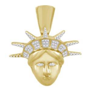 MEN'S CHARM 0.15CT ROUND DIAMOND 10K YELLOW GOLD