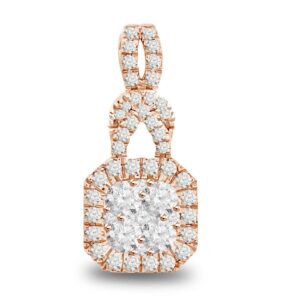 LADIES PENDANT 0.50CT ROUND DIAMOND 14K ROSE GOLD