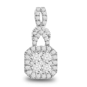 LADIES PENDANT 0.50CT ROUND DIAMOND 14K WHITE GOLD