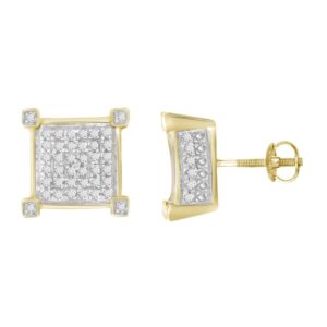 LADIES EARRINGS 0.45CT ROUND DIAMOND 10K YELLOW GOLD