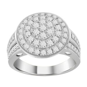 MEN'S RING 1.90CT ROUND DIAMOND 10K WHITE GOLD