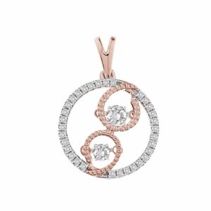 LADIES PENDANT 0.35CT ROUND DIAMOND 10K WHITE/ROSE GOLD