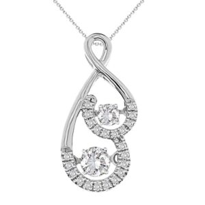 LADIES PENDANT 0.33CT ROUND DIAMOND 10K WHITE GOLD