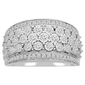 LADIES BAND 0.50CT ROUND DIAMOND STERLING SILVER/WHITE GOLD
