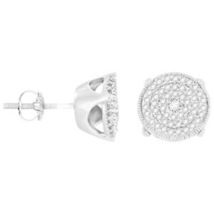 LADIES EARRINGS 0.25CT ROUND DIAMOND 10K WHITE GOLD