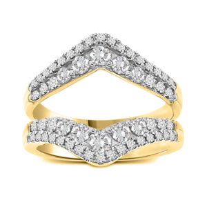 LADIES WRAP 1.00CT ROUND DIAMOND 14K YELLOW GOLD