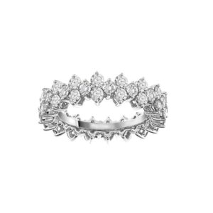 LADIES RING 3.00CT ROUND DIAMOND 14K WHITE GOLD