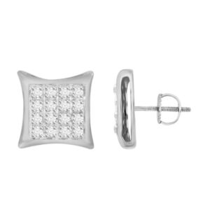 MEN'S YUVA KITE EARRINGS 0.10CT ROUND DIAMOND 10K WHITE GOLD